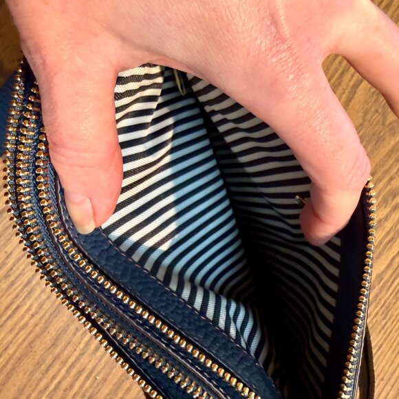 Kate Spade New York Navy Leather Crossbody Bag Pebbled - New - Never Used - Picture 10 of 15